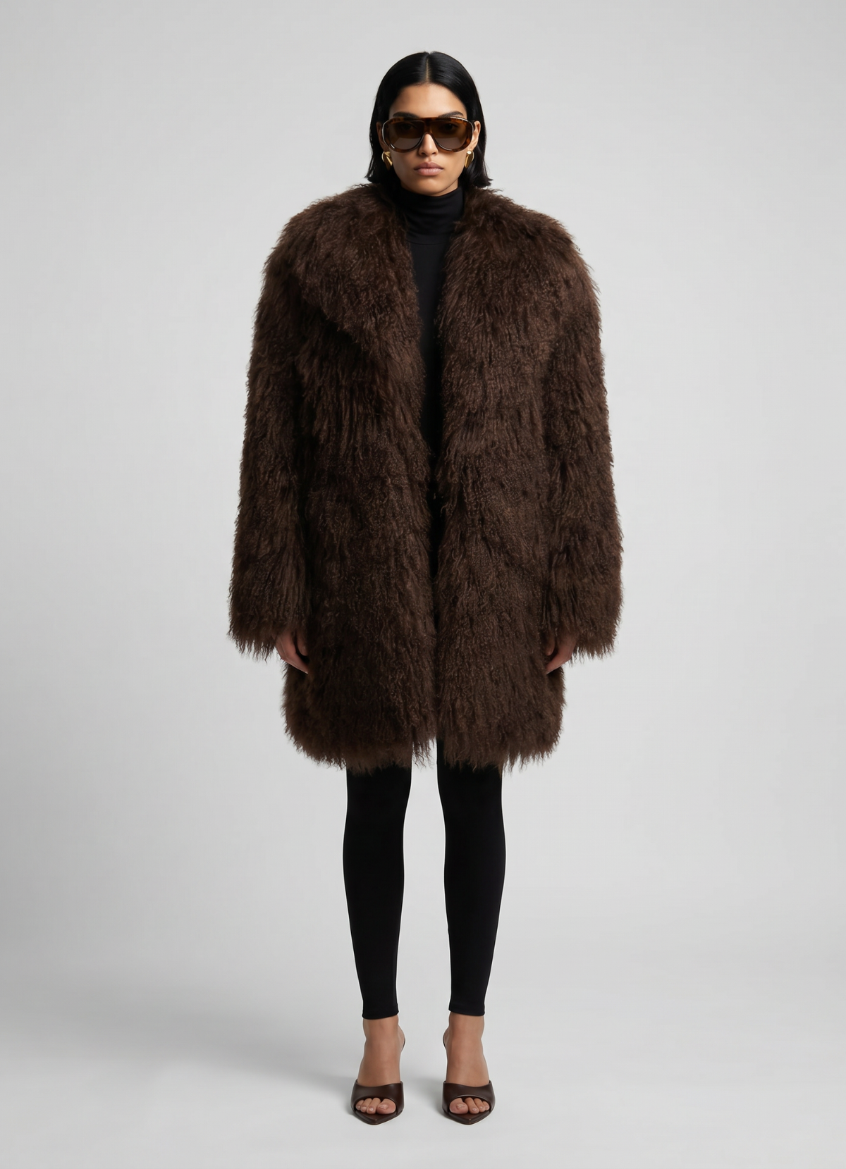 Brown Long Mongolian Coat