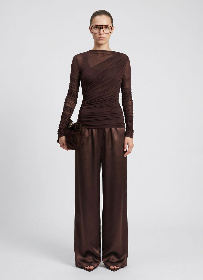 Chocolate Silk Trouser