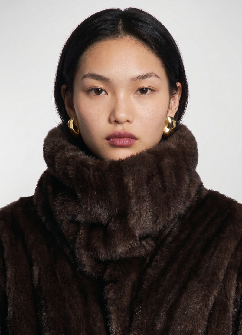 Brown Vintage Faux Fur Snood