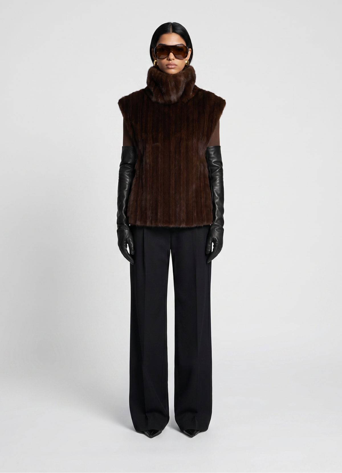 Brown Vintage Faux Fur Vest