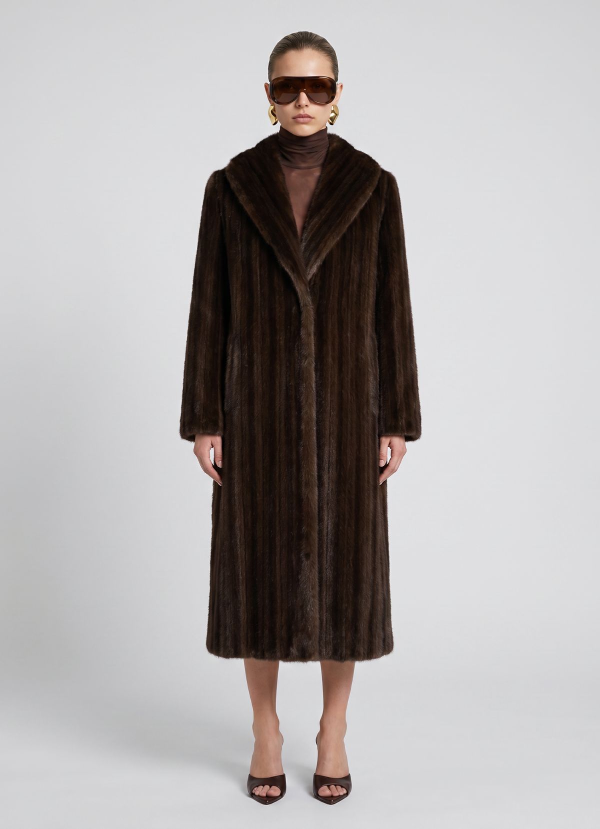 Brown Vintage Faux Fur Coat