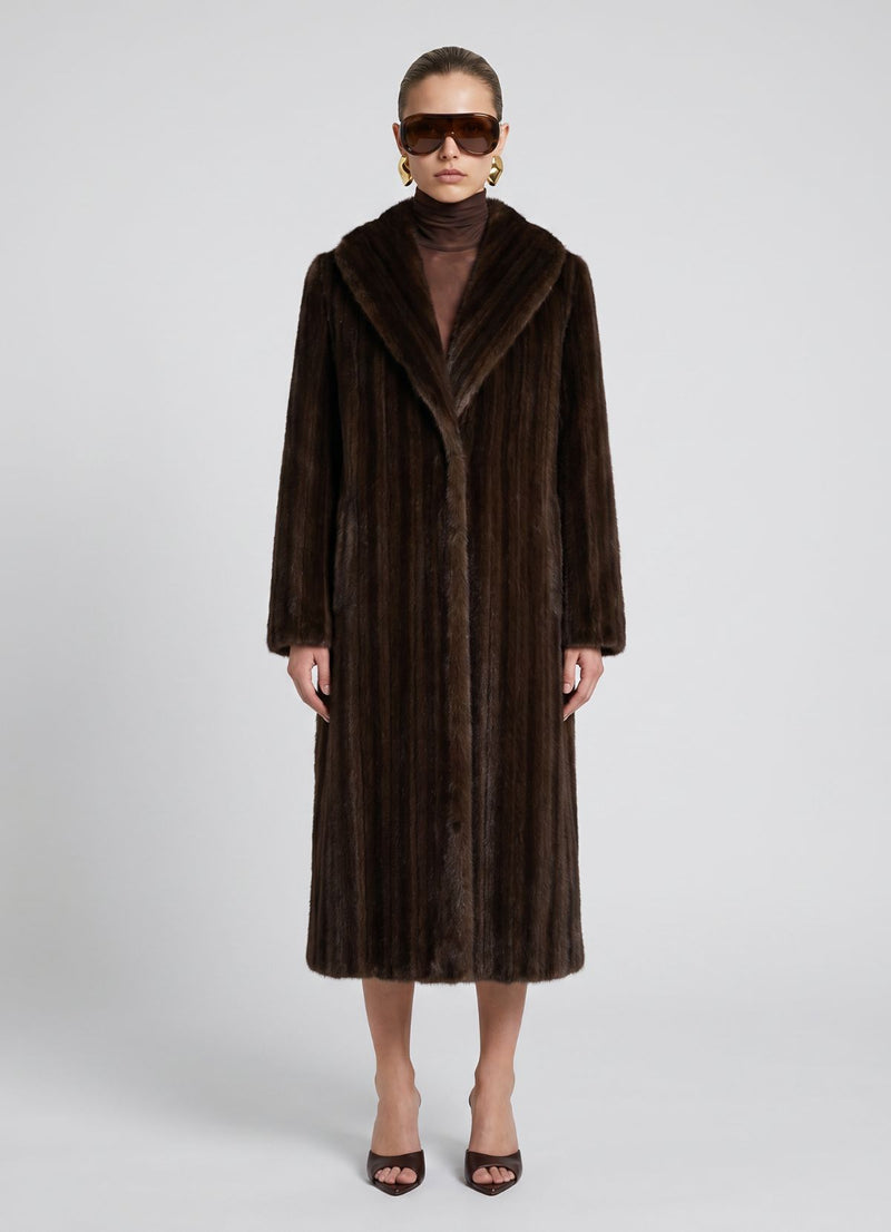 Brown Vintage Faux Fur Coat
