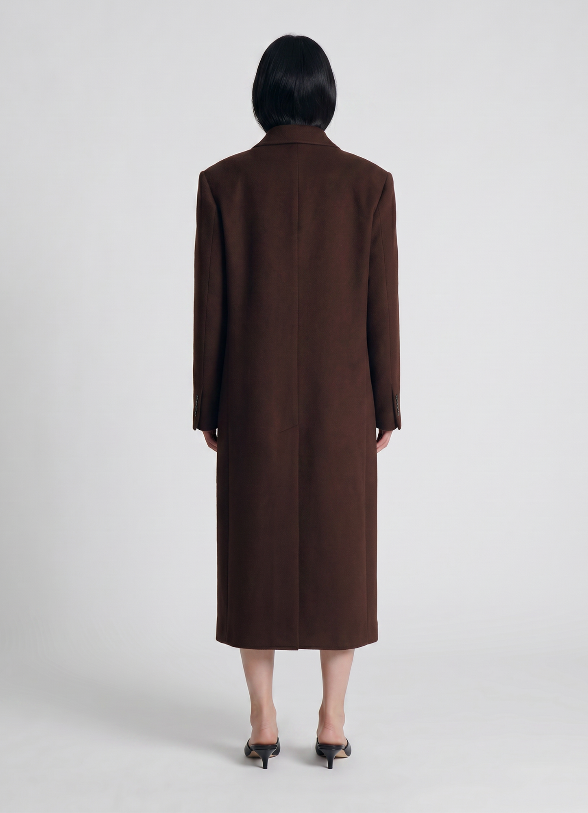 Brown Wool Straight Trench Coat