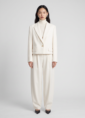 Cream Wool Cropped Blazer