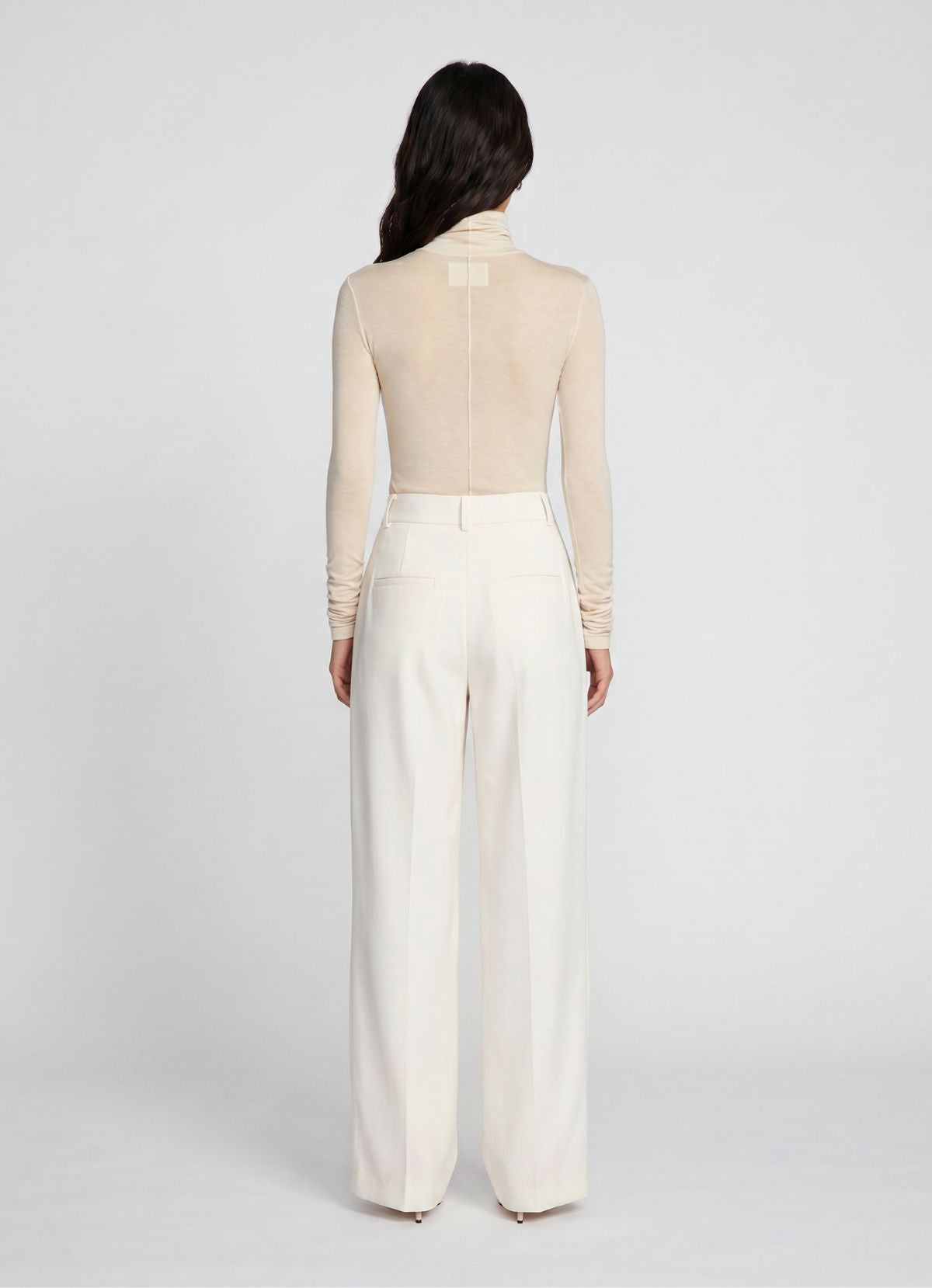 Cream Wool Suit Trousers
