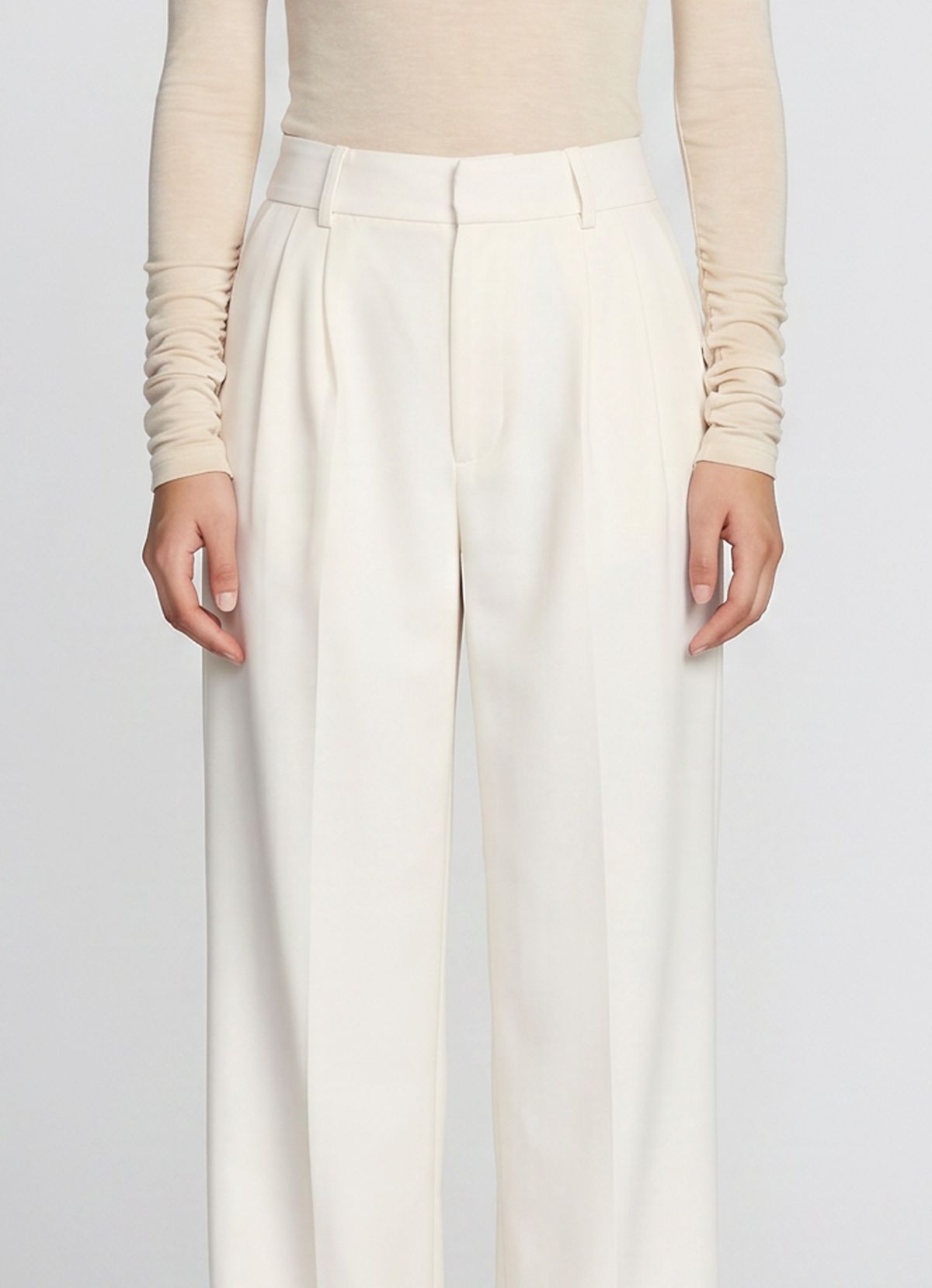 Cream Wool Suit Trousers