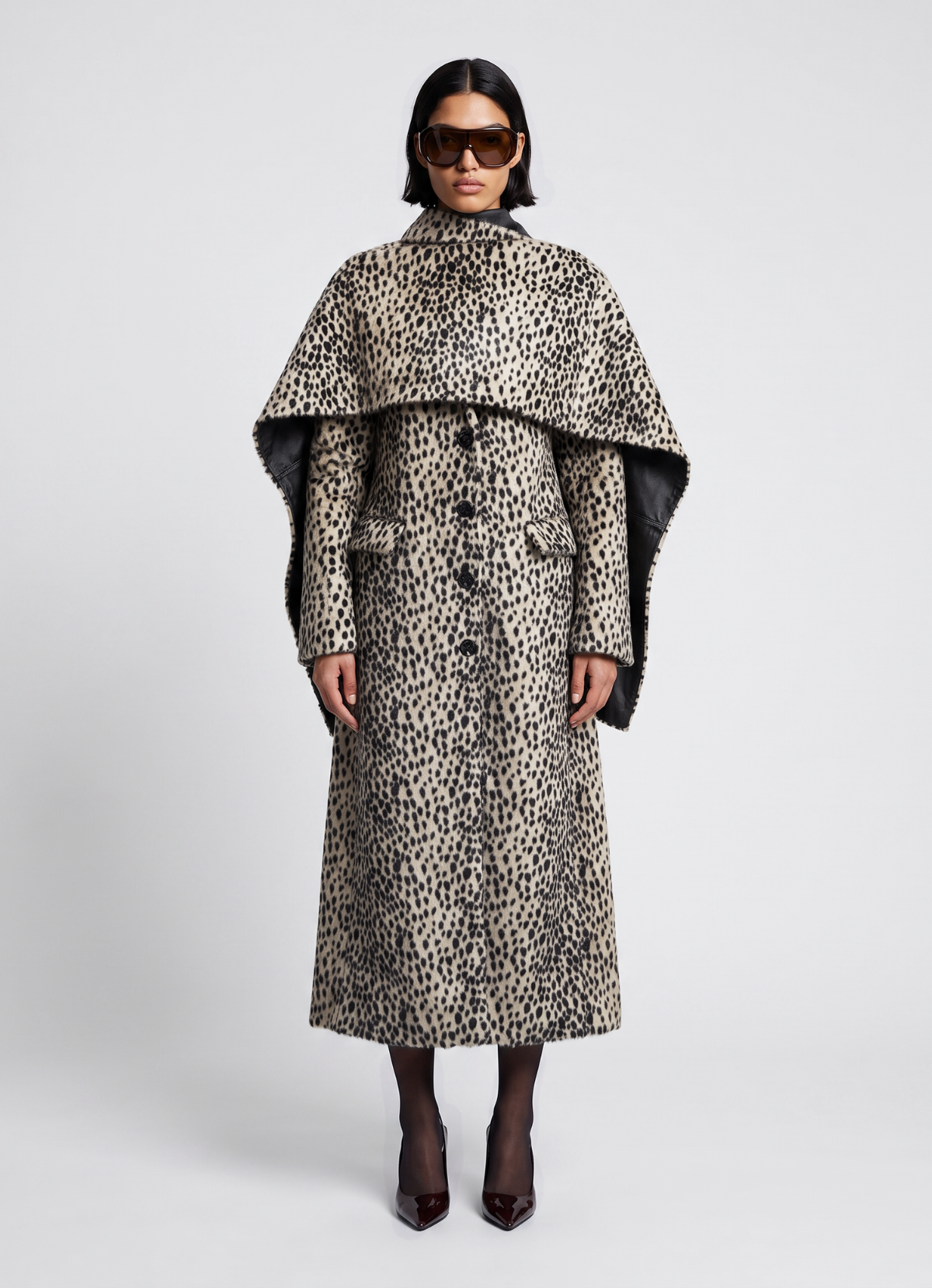 Dalmatian Reversible Leather Cape