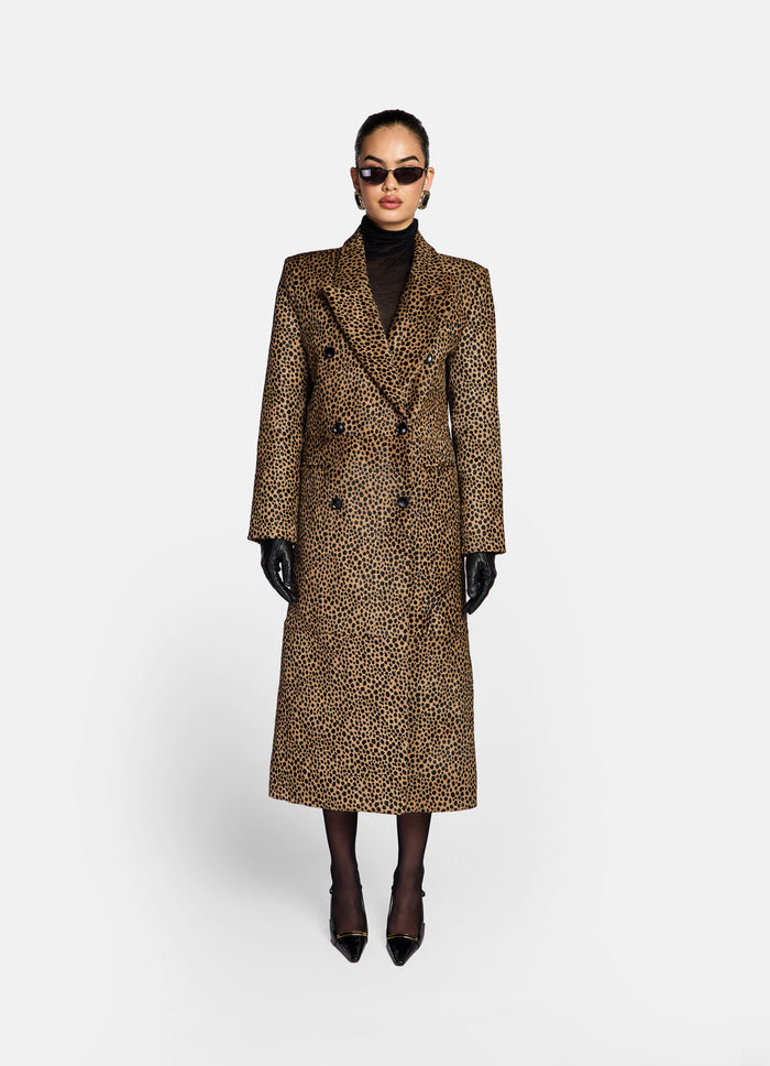 Leopard Print Pony Hair Coat