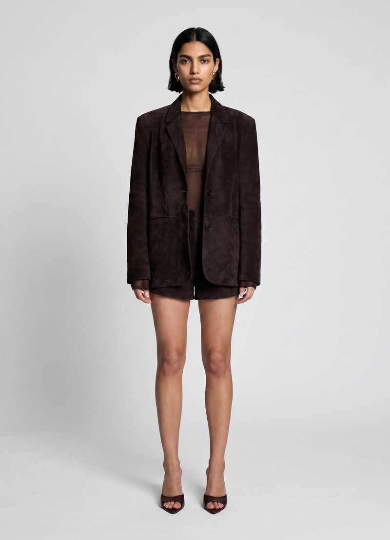 Espresso Suede Blazer