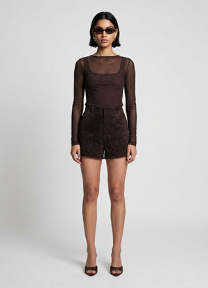 Espresso Suede Shorts