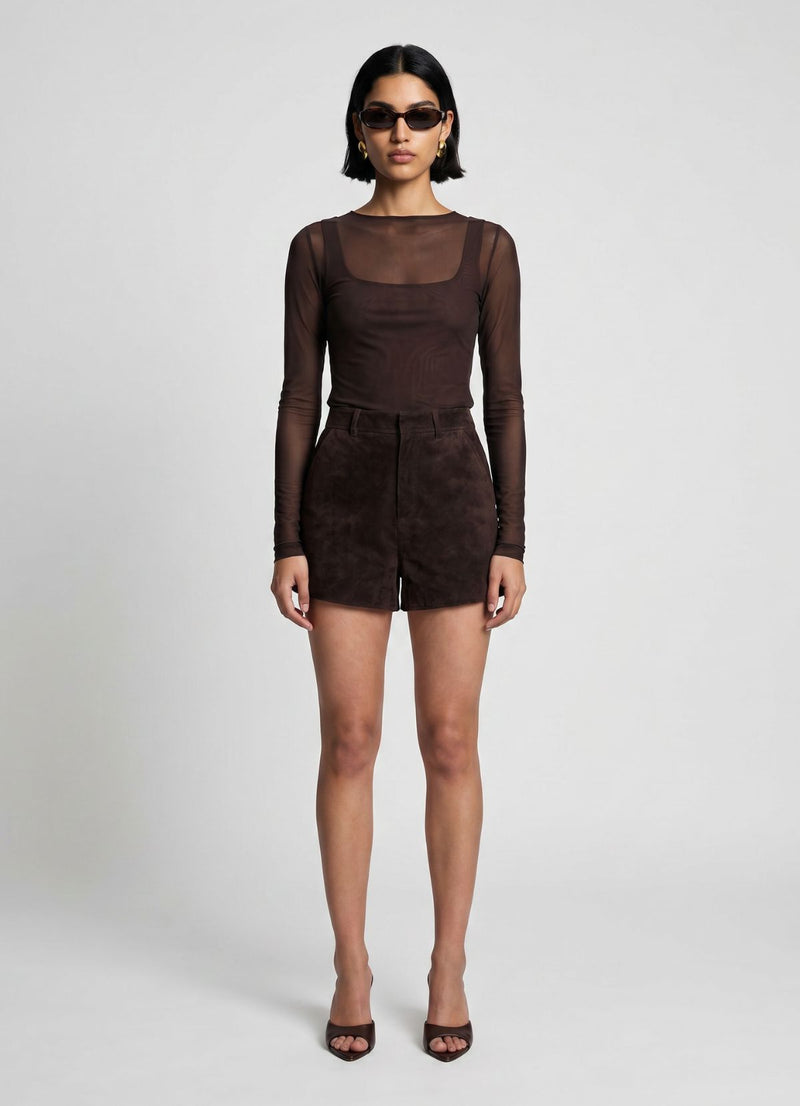 Espresso Suede Shorts