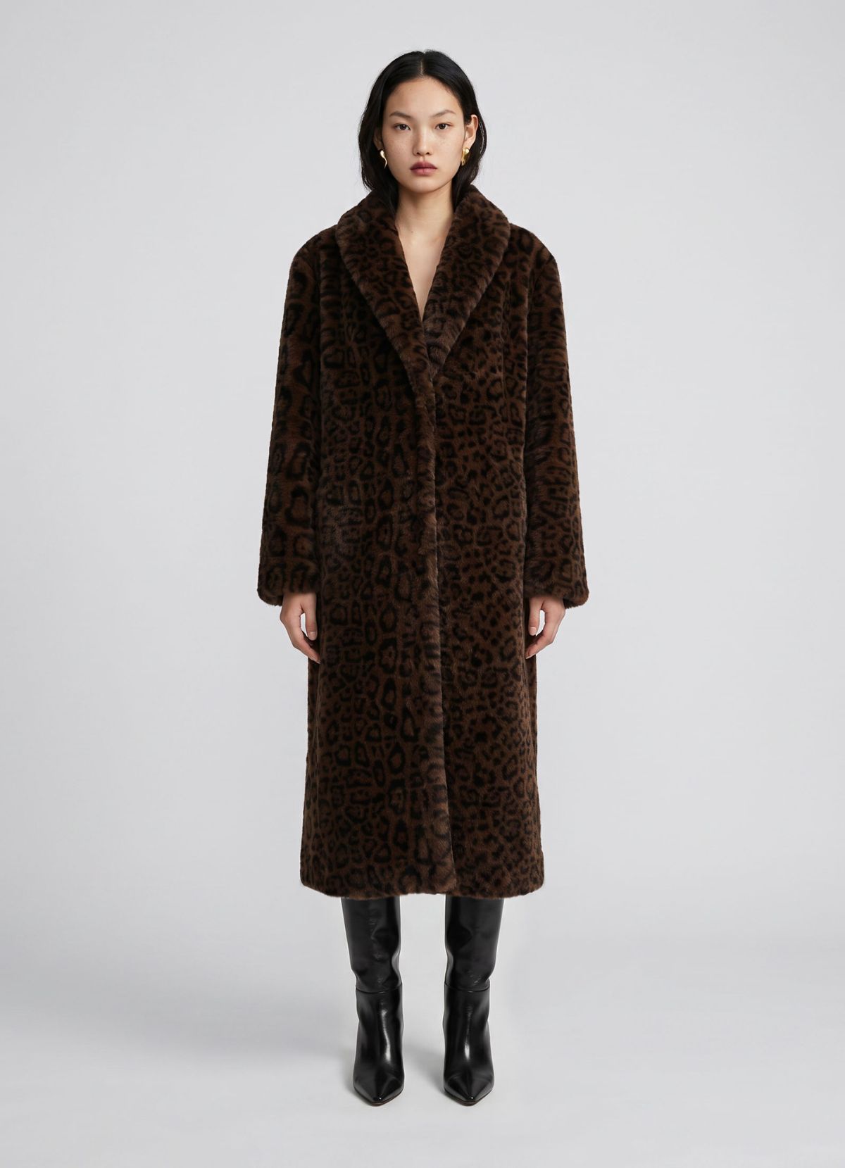 Leopard Maxi Faux Fur Coat