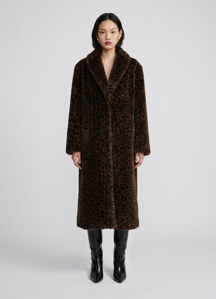 Leopard Maxi Faux Fur Coat