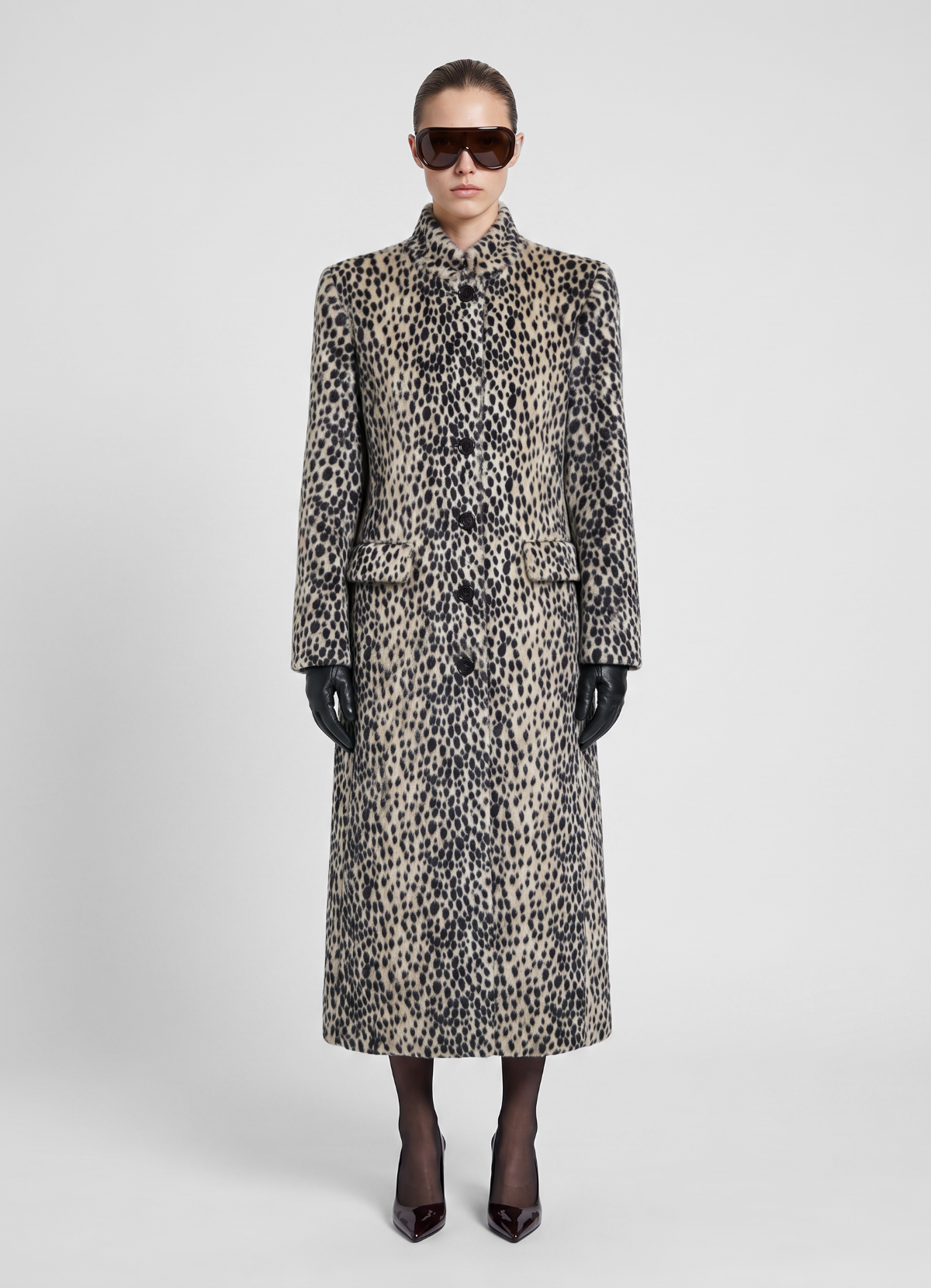 Dalmatian Faux Pony Hair Trench Coat