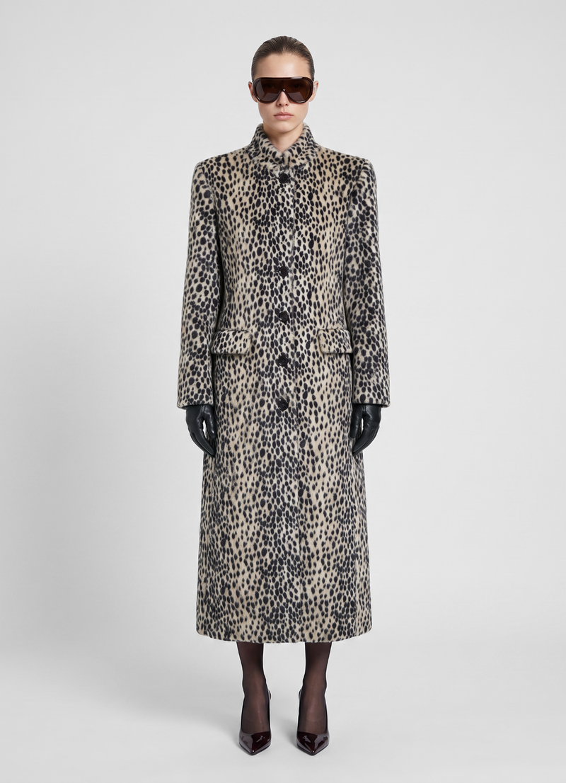 Dalmatian Faux Pony Hair Trench Coat
