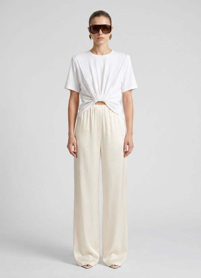 White Ruched T-Shirt
