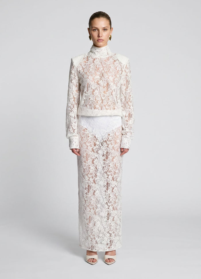 White Lace Maxi Skirt