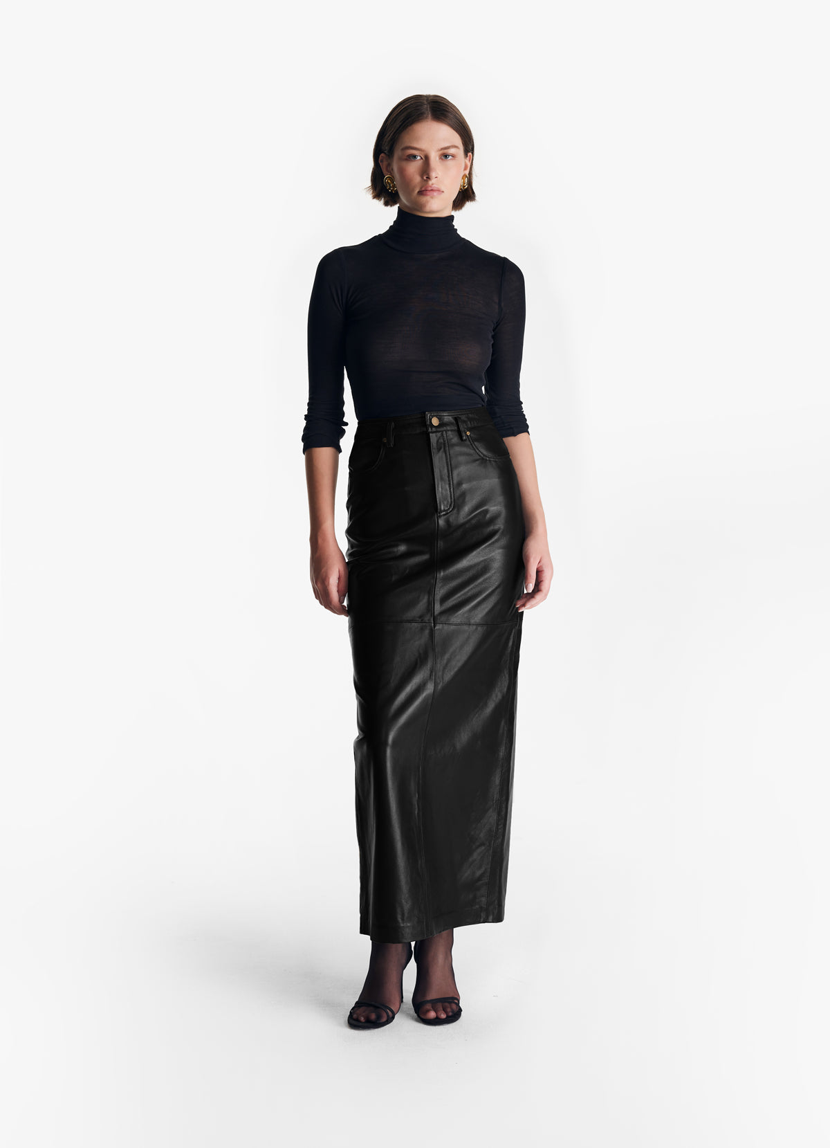 Kirakira.M Black oil-glossy bow chest & Black oil-glossy skirt main image 1