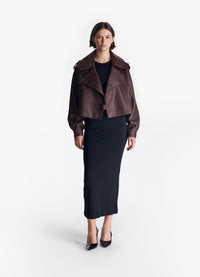 Brown Suede Trench Coat