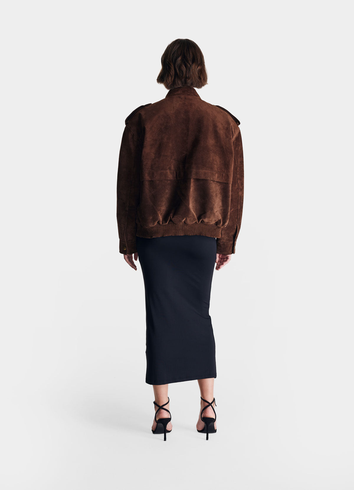 Brown Suede Bomber Jacket