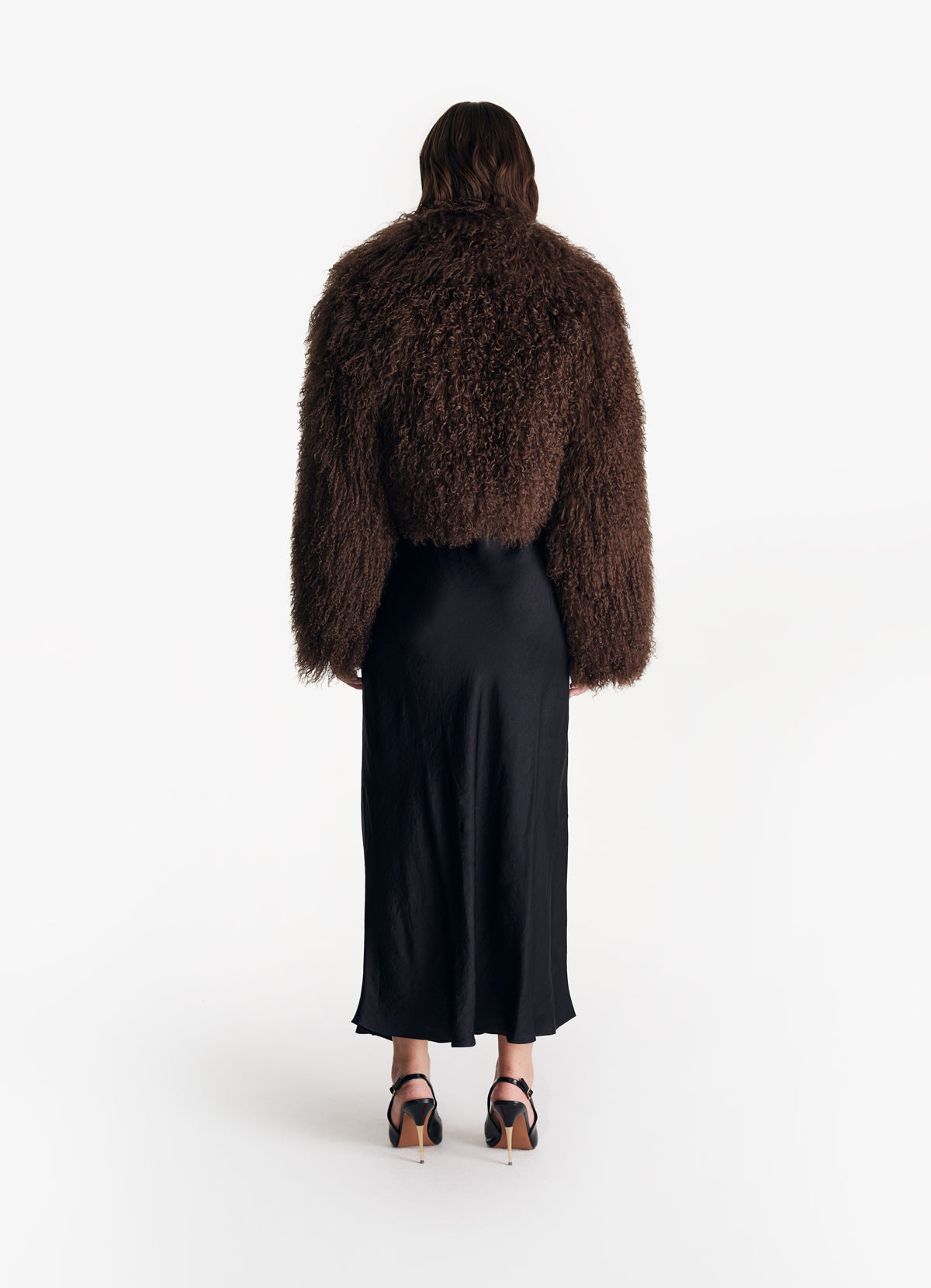 Brown Mongolian Cropped Coat
