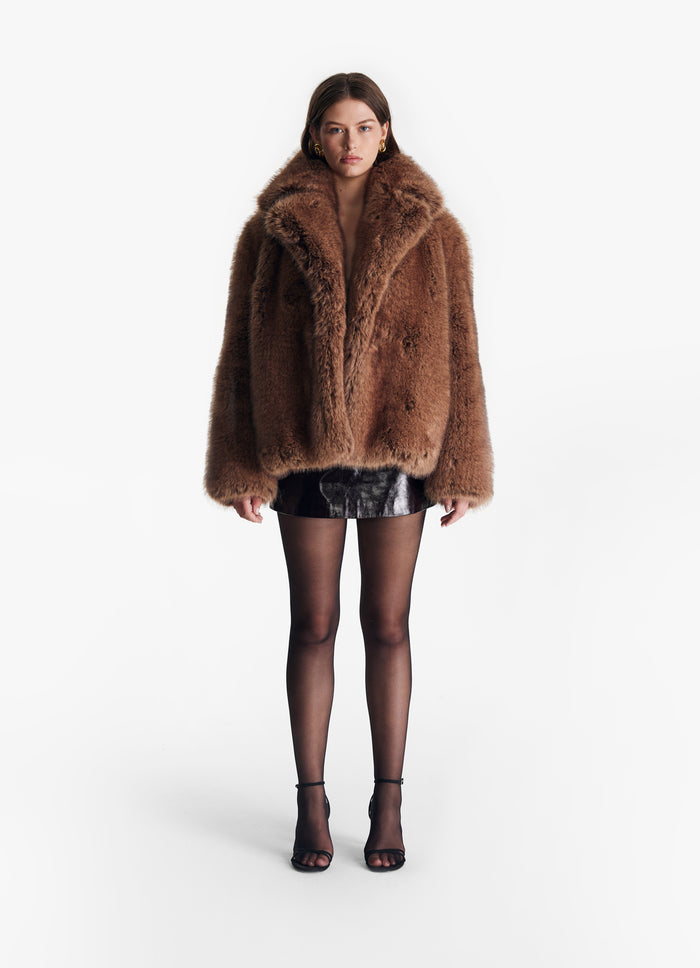 Brown Faux Fur Coat