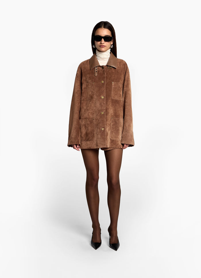 Mocha Suede Barn Jacket