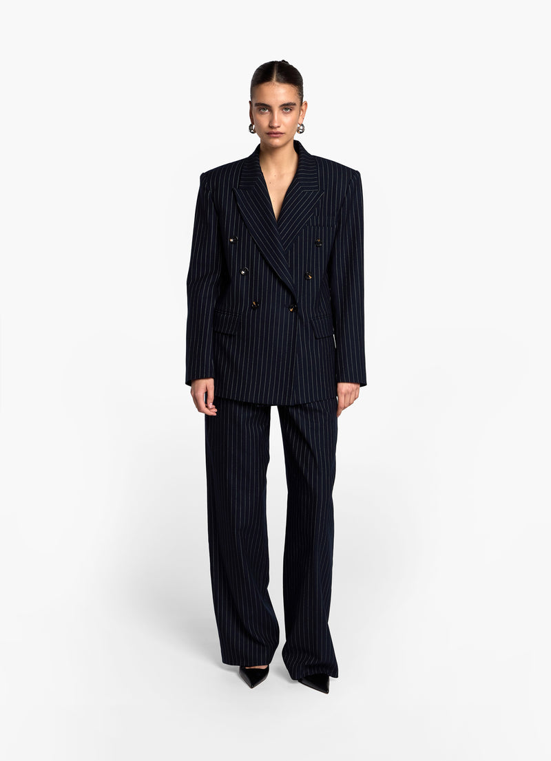 Navy Pinstripe Suit Blazer