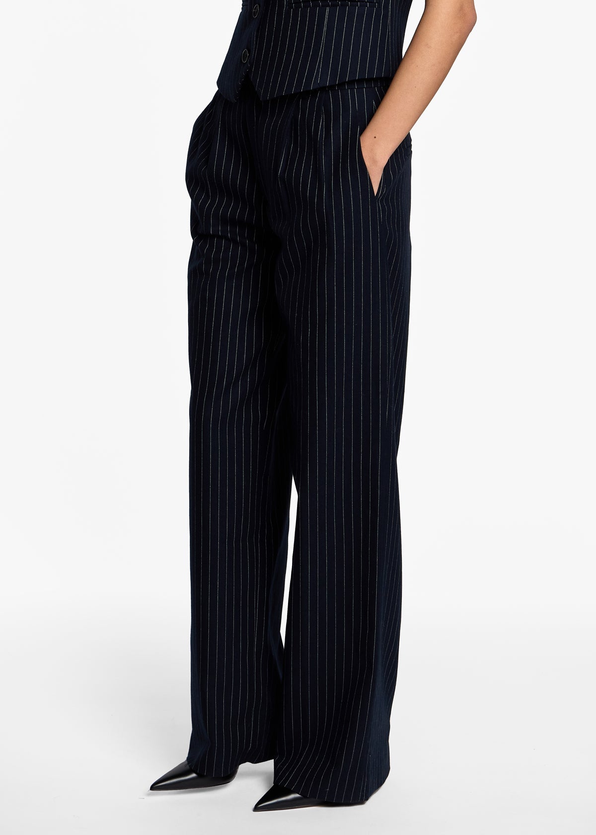 Navy Pinstripe Suit Trouser