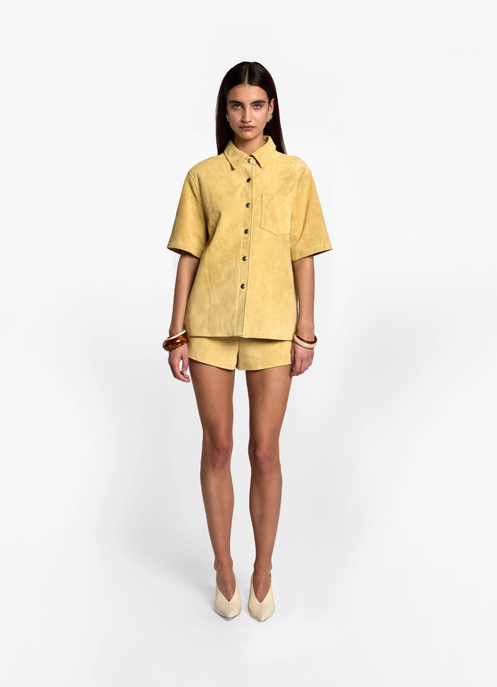 Butter Yellow Suede Shirt