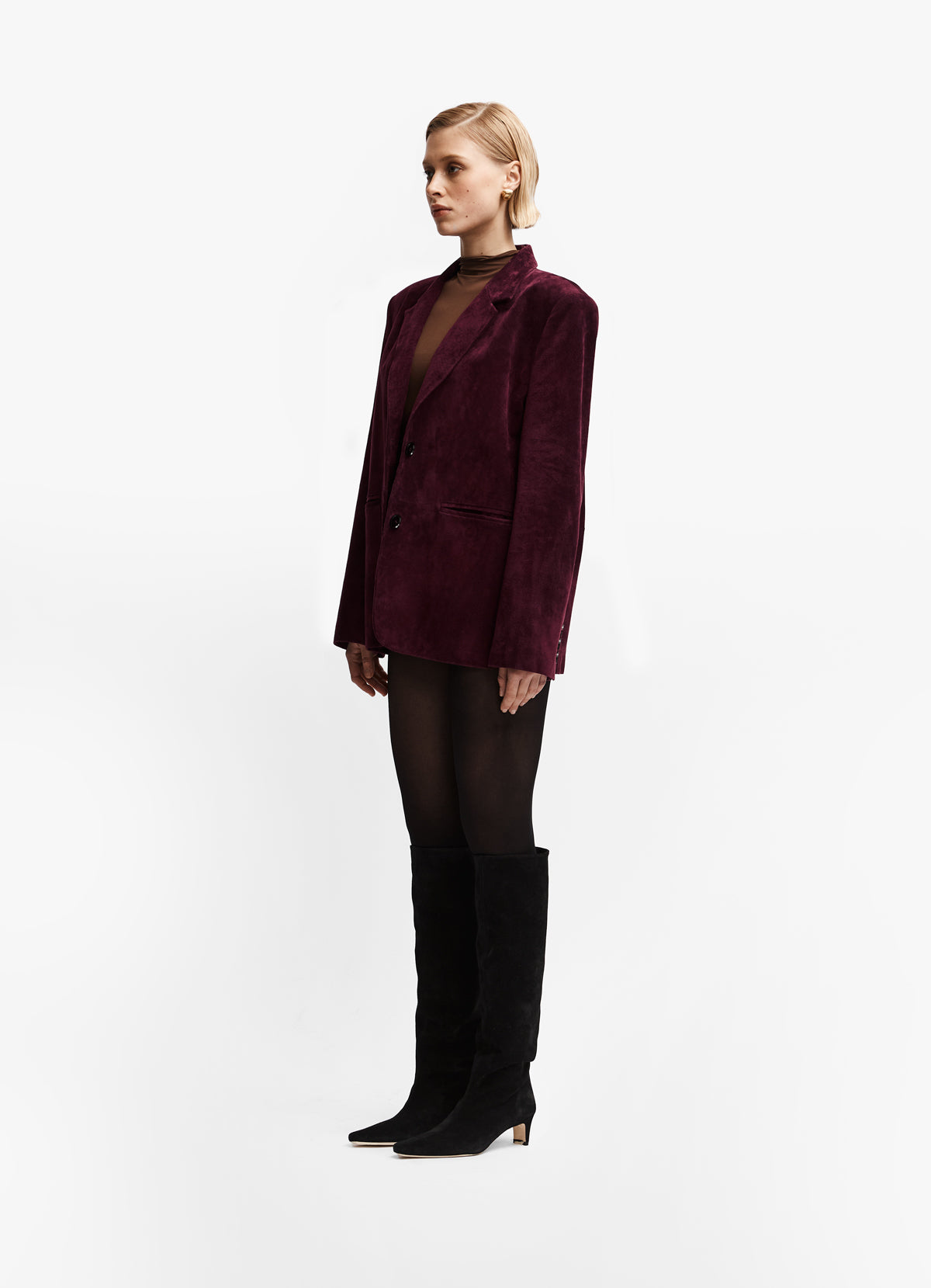 Burgundy Suede Blazer