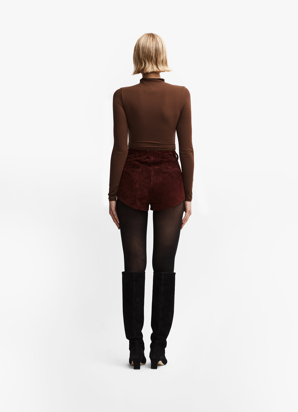 Burgundy Suede Shorts