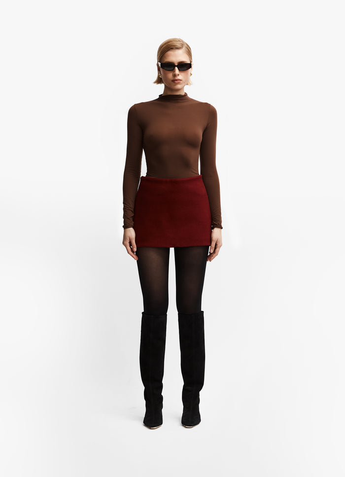 Burgundy Wool Skirt