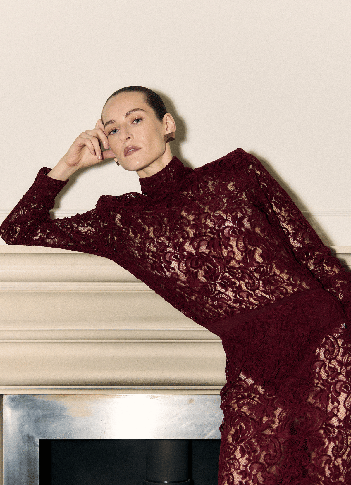 Burgundy Lace Bodysuit