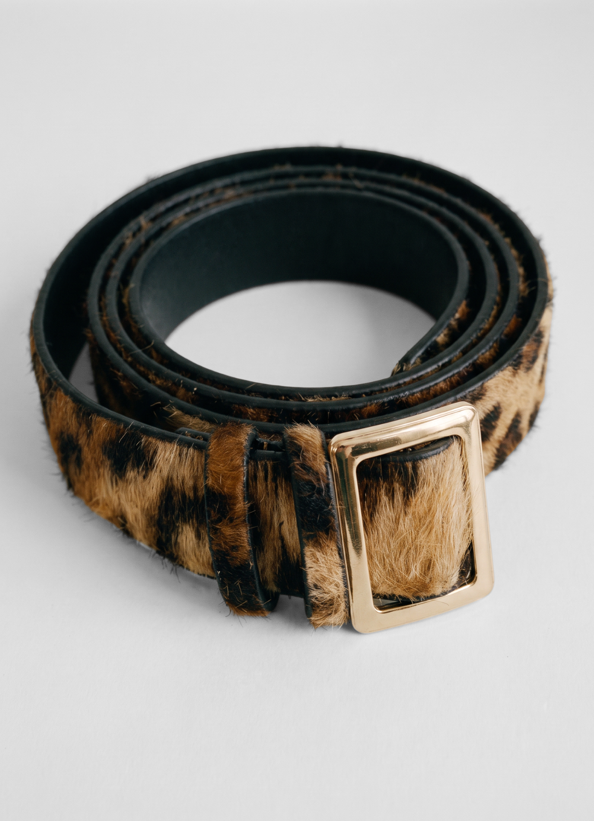 Leopard Faux Pony Hair Belt