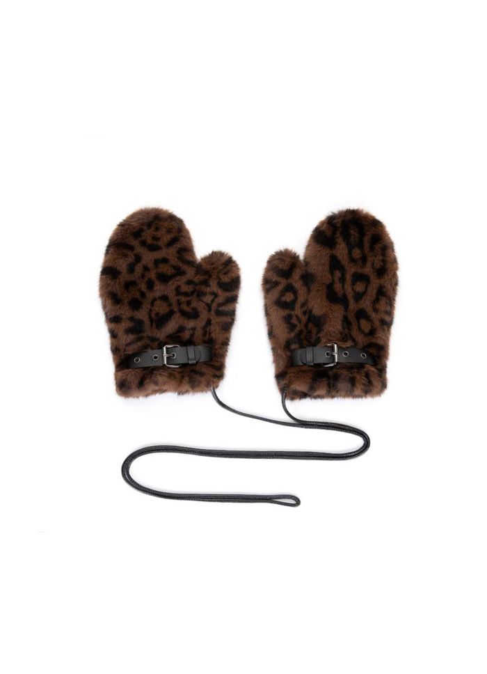 Leopard Faux Fur Mittens