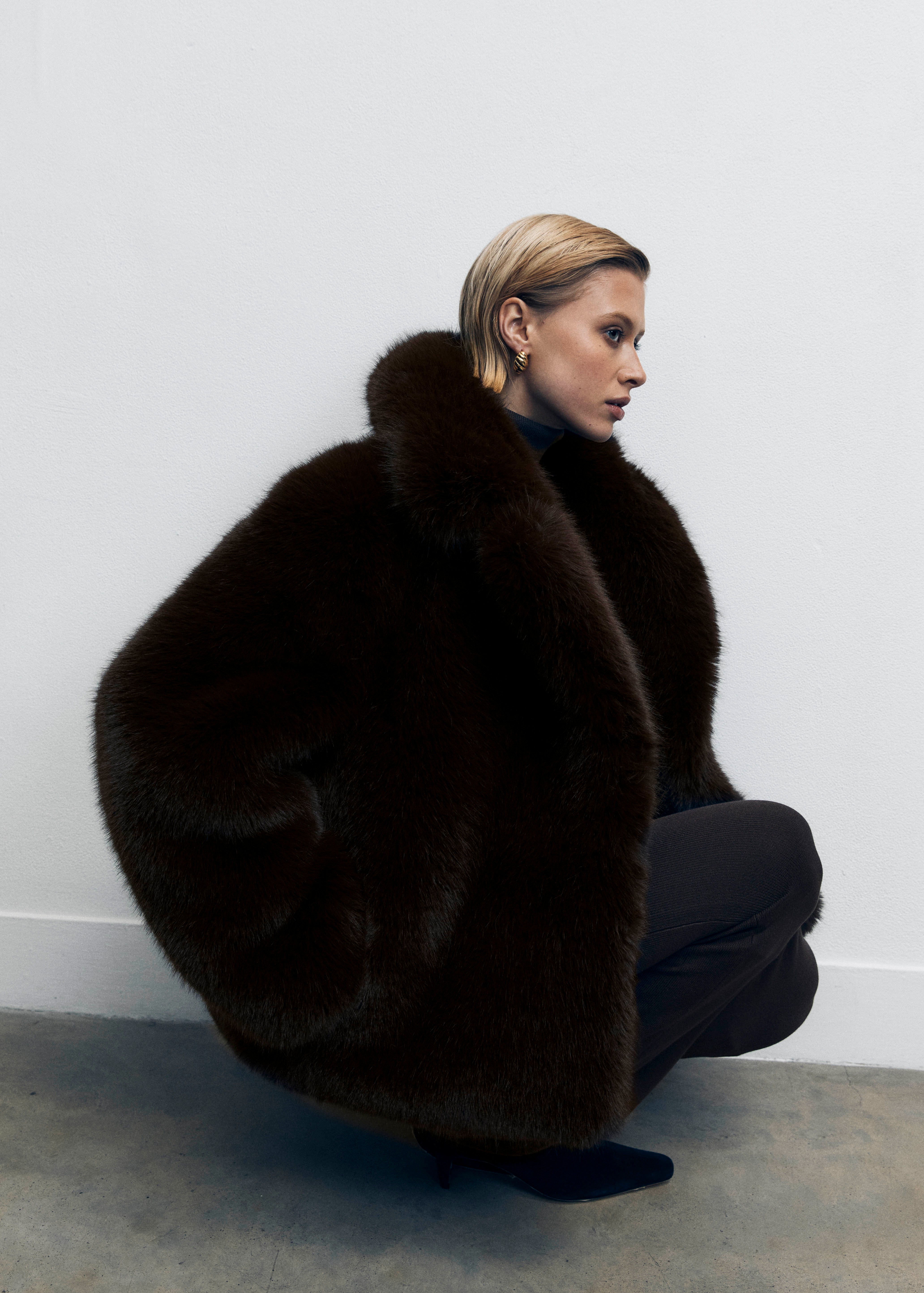 Chocolate Faux Fur Coat