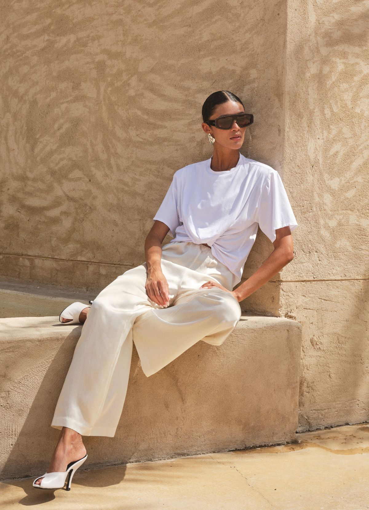 White Ruched T-Shirt