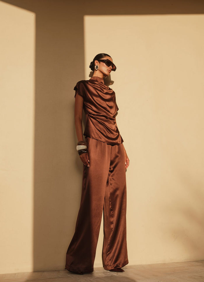 Chocolate Silk Trouser