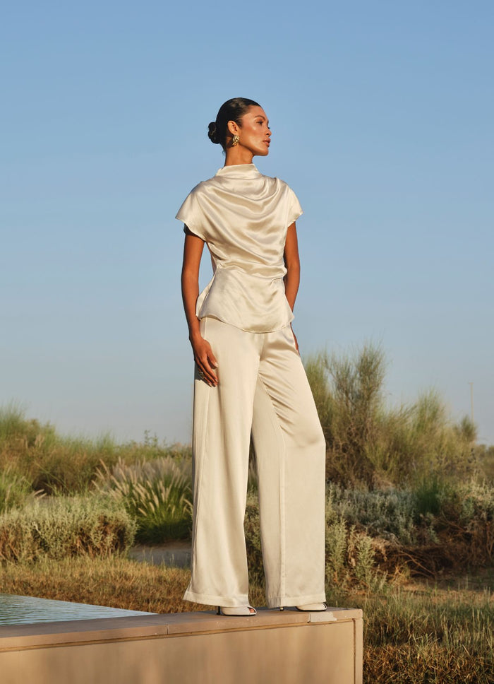 Ivory Silk Trouser