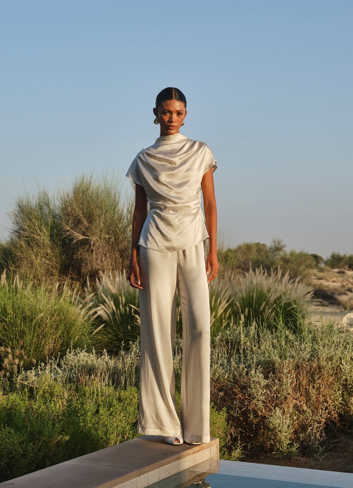 Ivory Silk Trouser